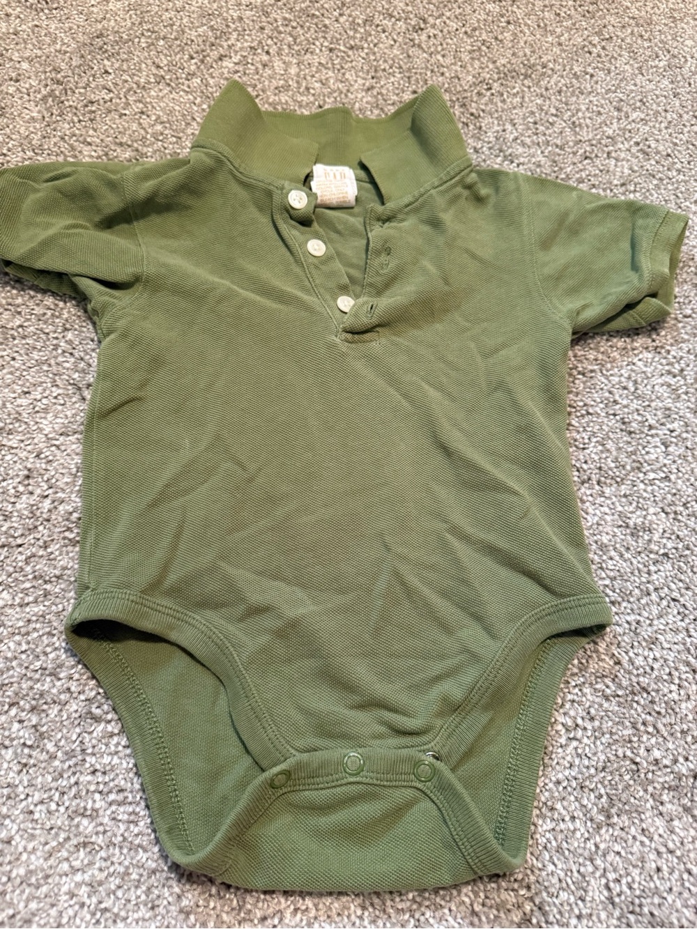 GAP Olive Green Polo-Style Baby One-Piece